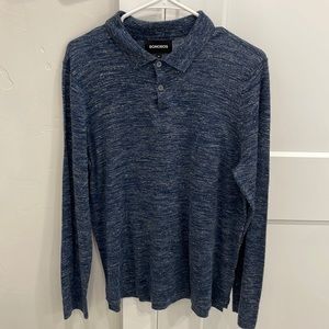 Textured long sleeve dressy tee shirt. Size large slim